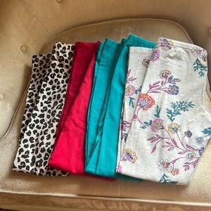 4 Pairs of Girls Leggings Size Medium 7/8 Cat & Jack, Old Navy & Faded Glory